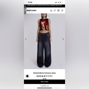 Jaded London Washed Black Colossus Jeans W24